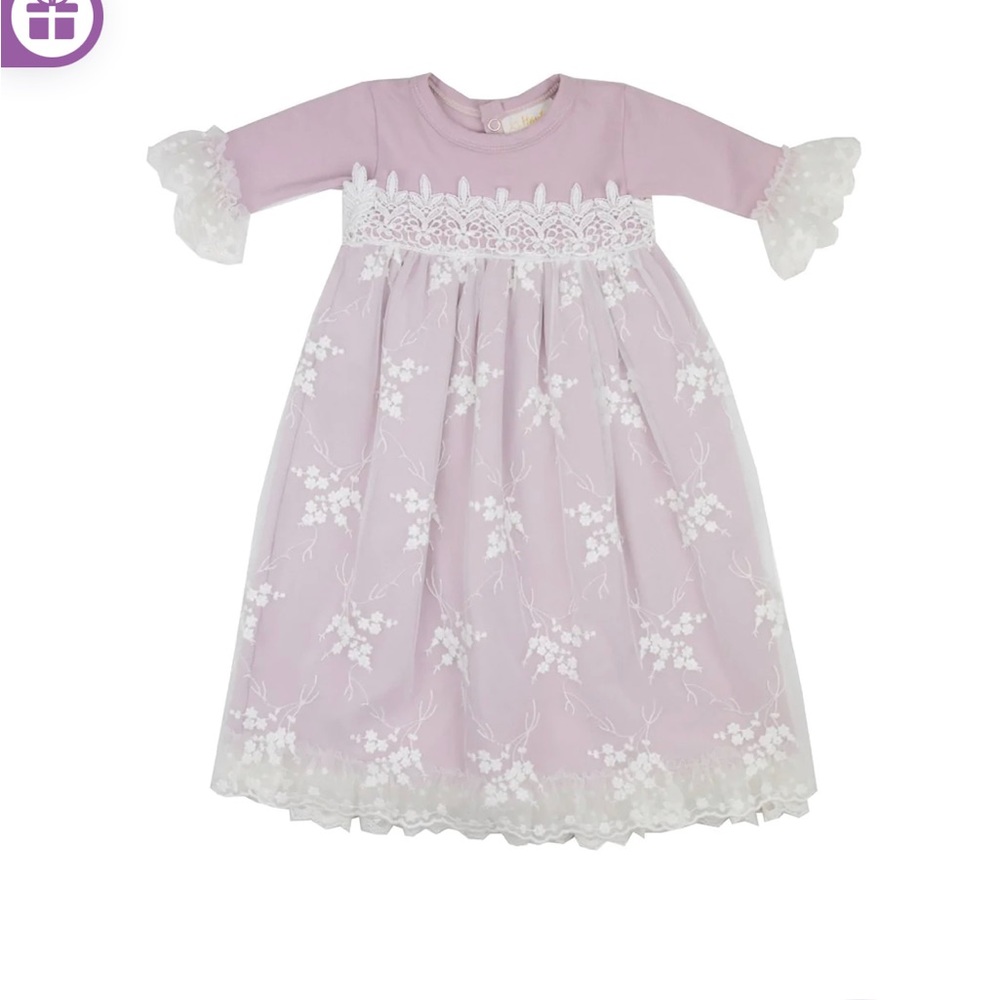 Haute Baby Gown, Headband and Blanket Bundle Lilac 0-3 Months